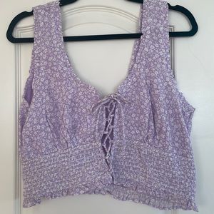 NEW WITH TAGS Purple Tilly’s Top With White Flowers- Size XL